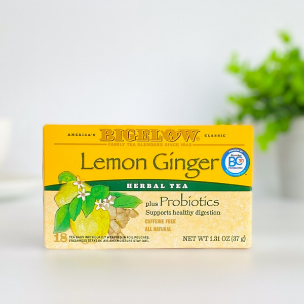 Bigelow Lemon & Ginger with Probiotics 20 envelopes Tea At Heart