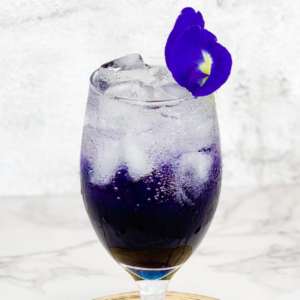 Sparkling butterfly pea tea