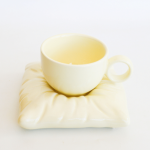 Pillow cup and saucer yellow
