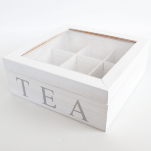 rustic white tea storage box