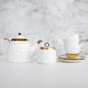 Porcelain Tea for Two set (Gold details)